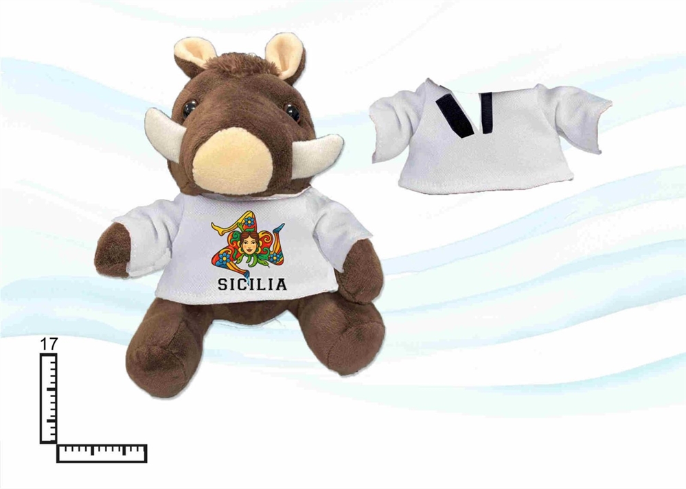 PELUCHE CINGHIALE GR C/T-SHIRT PERSONALIZZABILE