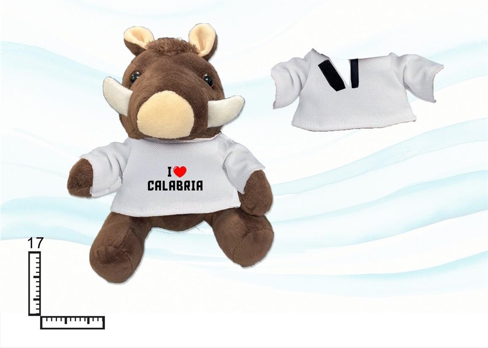 PELUCHE CINGHIALE GR C/T-SHIRT CALABRIA