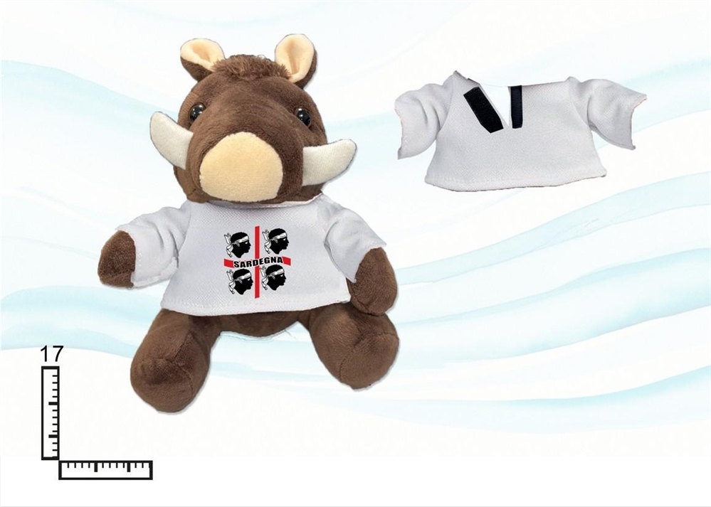 PELUCHE CINGHIALE GR C/T-SHIRT SARDEGNA