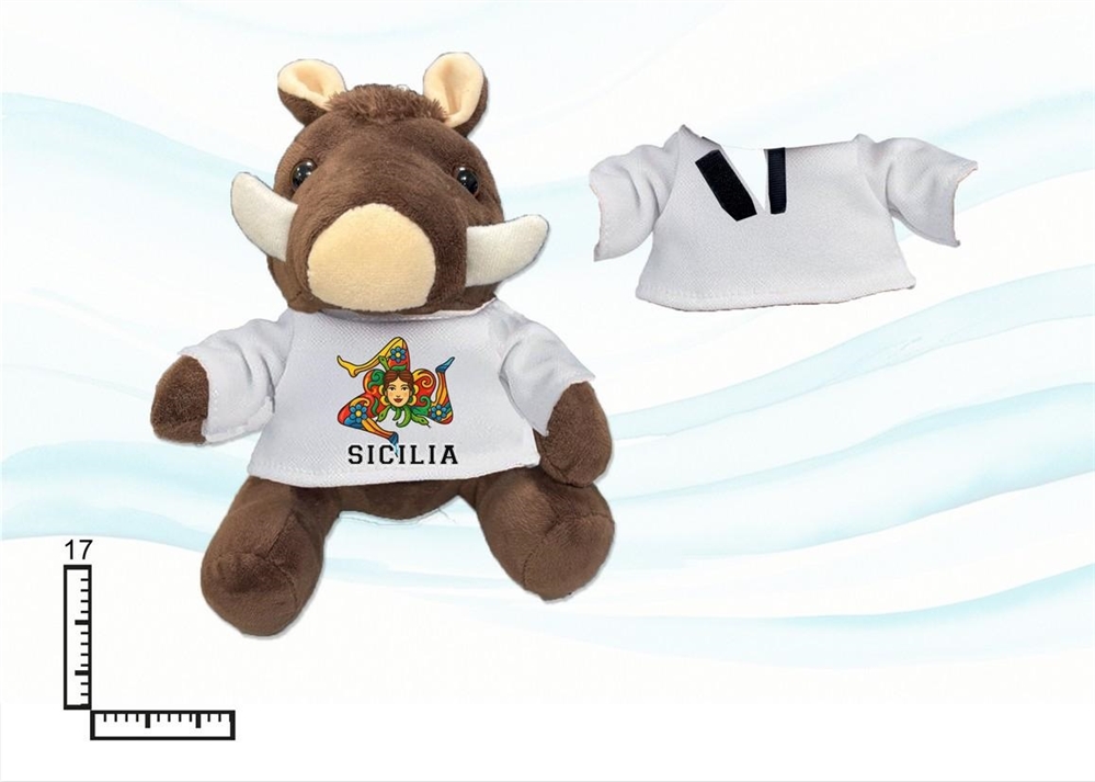 PELUCHE CINGHIALE GR C/T-SHIRT SICILIA