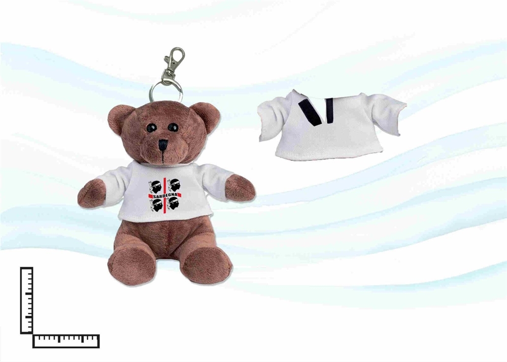 PORTACHIAVI PELUCHE ORSETTO C/T-SHIRT PERSONALIZZABILE