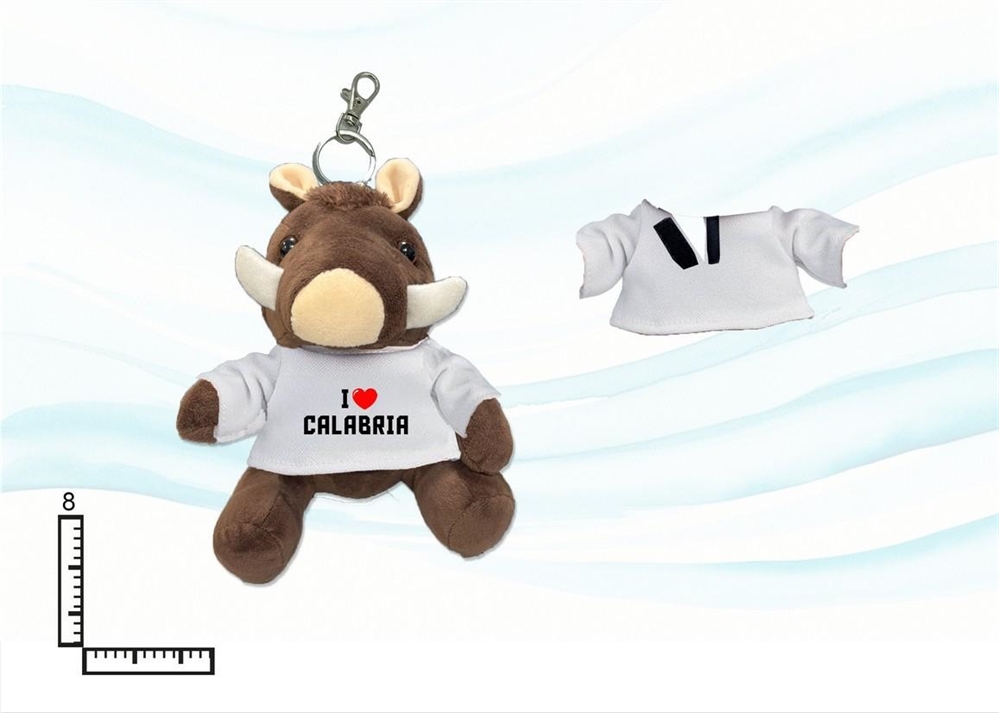 PORTACHIAVI PELUCHE CINGHIALE C/T-SHIRT CALABRIA