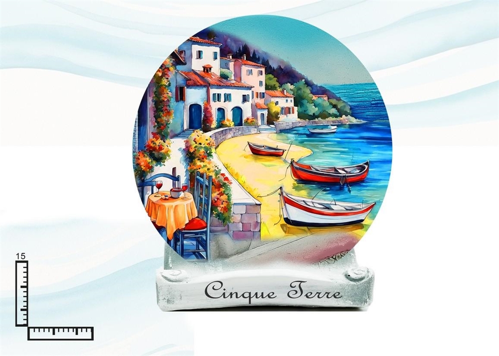 PIATTO RESINA CM15 C/SUPPORTO E GANCIO PERSONALIZZABILE