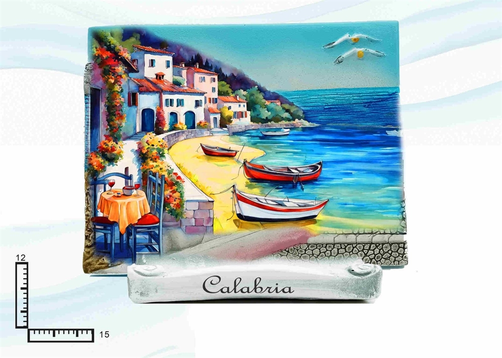 QUADRETTO RESINA CM12X15 C/SUPPORTO PANORAMA CALABRIA