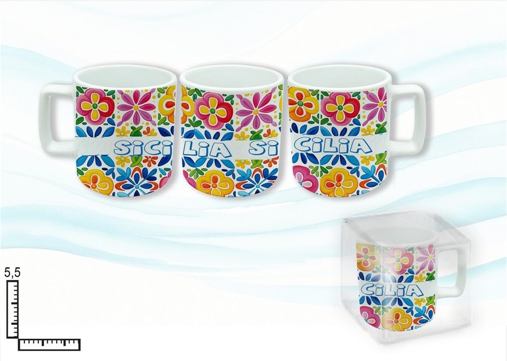 MINI MUG CERAMICA MAN.SQUADR.C/SC.SICILIA
