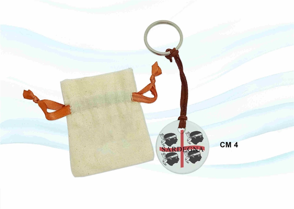 PORTACHIAVI CORD./RESINA IN SACCHETTO PERSONALIZZABILE