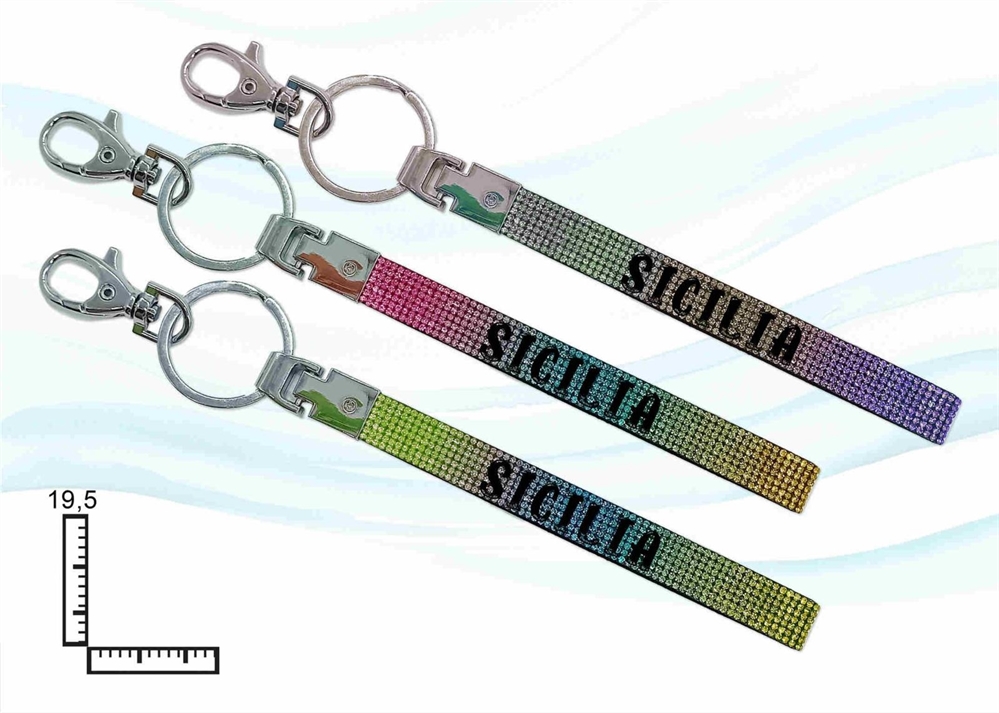 PORTACHIAVI STRASS SFUMATURA PERSONALIZZABILE