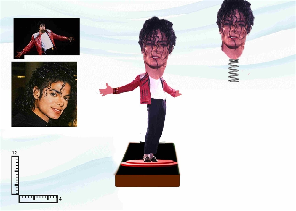 STATUA RESINA GONGOLO CM12 PERS.CANTANTE MJ
