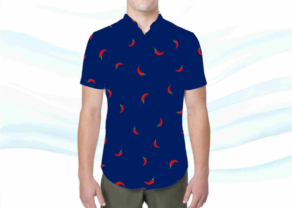CAMICIA UOMO POLIESTERE NERA PEPERONCINO TG.ASS.