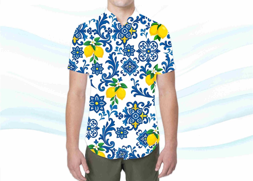 CAMICIA UOMO POLIESTERE BIANCA LIMONI TG.ASS.