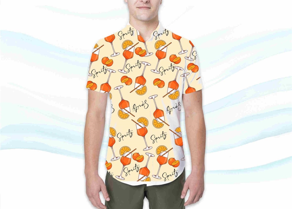 CAMICIA UOMO POLIESTERE GIALLA SPRITZ TG.ASS.