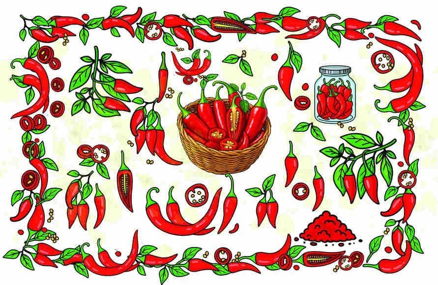 STROFINACCIO COTONE CM55X85 PEPERONCINI