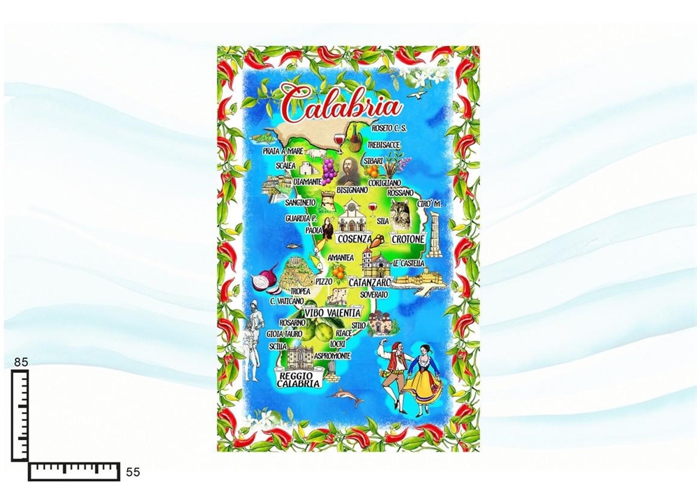 STROFINACCIO COTONE CM55X85 CARTINA CALABRIA