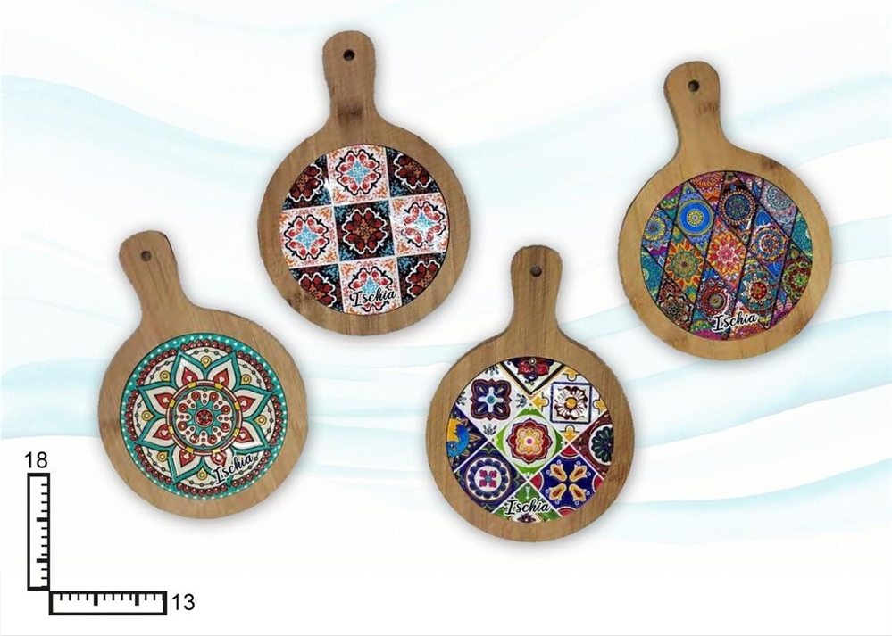 SOTTOPENTOLA TONDO LEGNO/CERAMICA ISCHIA CM13*18