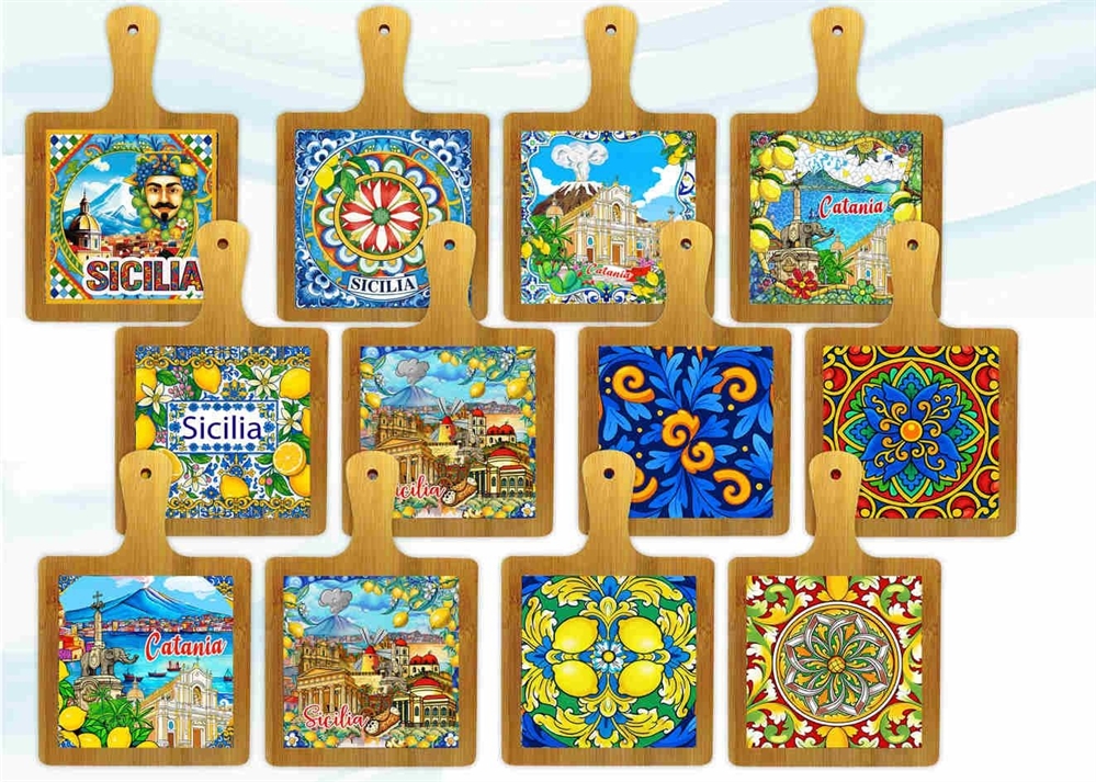 SOTTOPENTOLA QUADRATO LEGNO/CER. RILIEVO PERSONALIZ.CM28X19