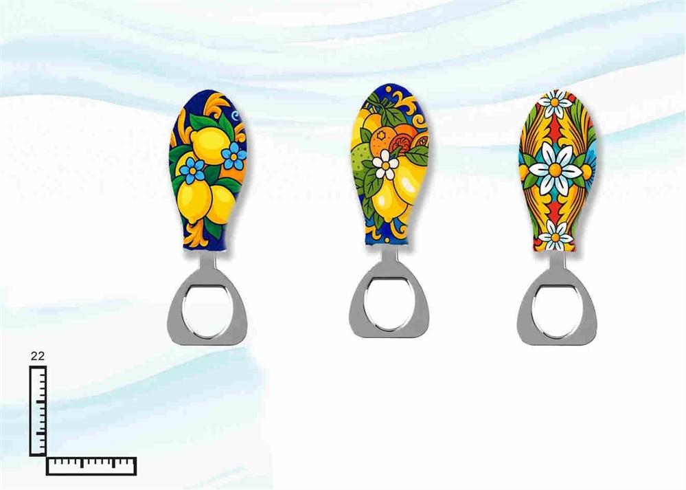 APRIBOTTIGLIE METALLO CERAMICA C/RILIEVO PERSONALIZZABILE