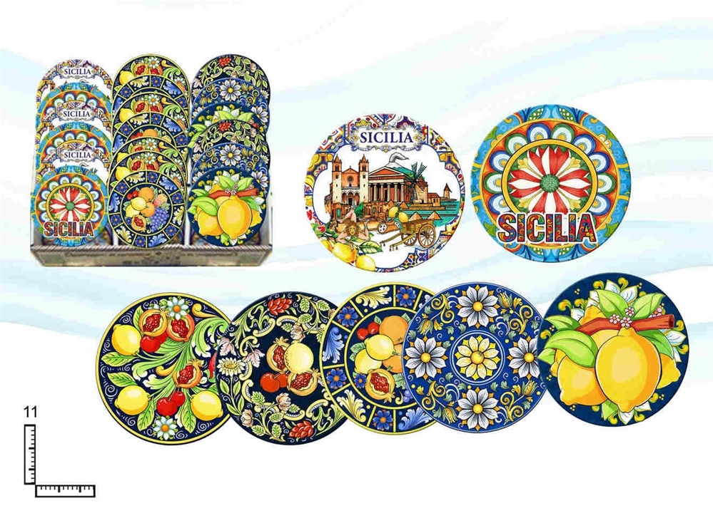 SOTTOBICCHIERI TONDO CERAMICA C/RILIEVO PERSONALIZZABILE