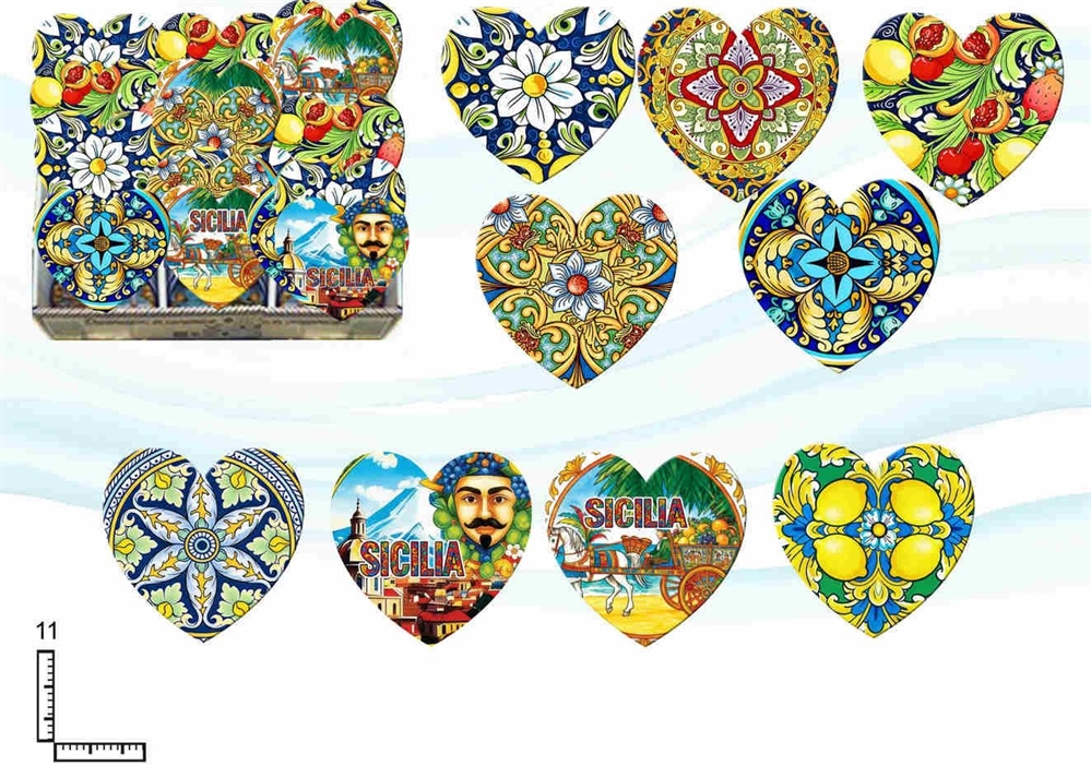 SOTTOBICCHIERE CUORE CERAMICA C/RILIEVO PERSONALIZZABILE