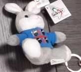 PORTACHIAVI PELUCHE CONIGLIO C/T-SHIRT PERSONALIZZABILE