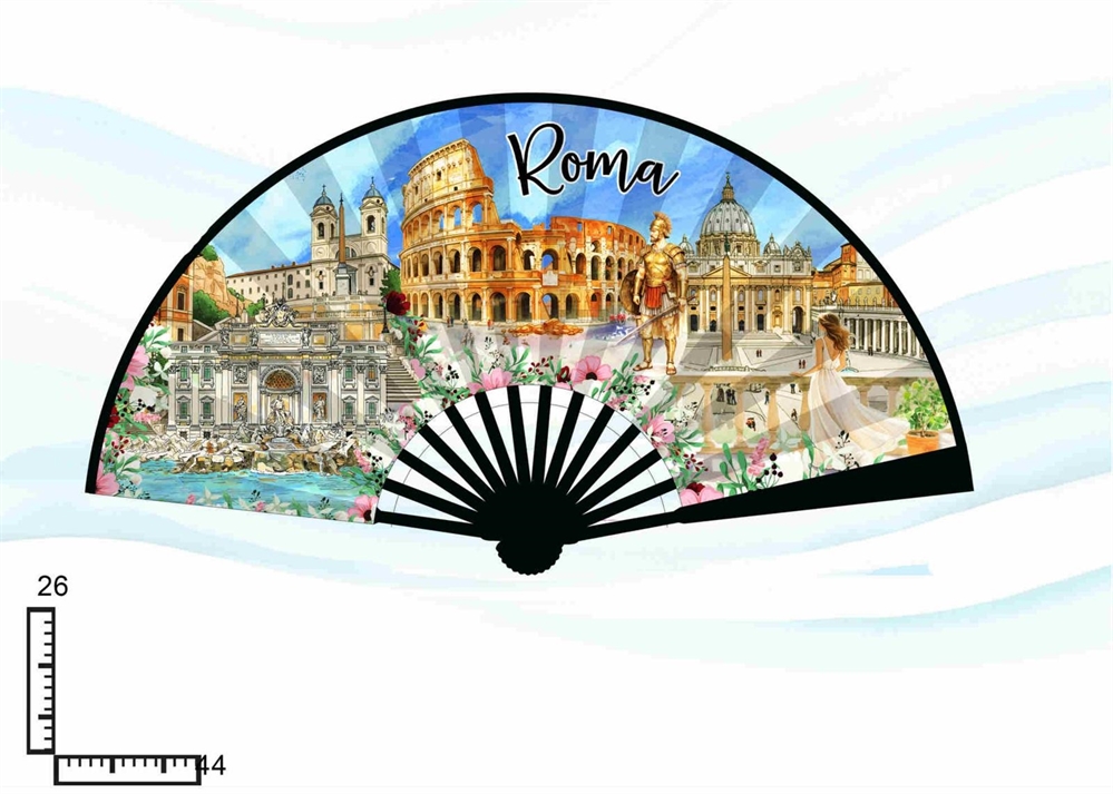 VENTAGLIO PLASTICA DOPPIA STAMPA ROMA