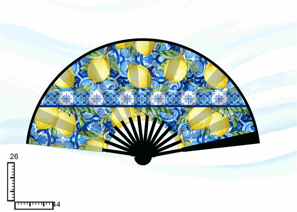 VENTAGLIO PLASTICA DOPPIA STAMPA ROSONI/LIMONI