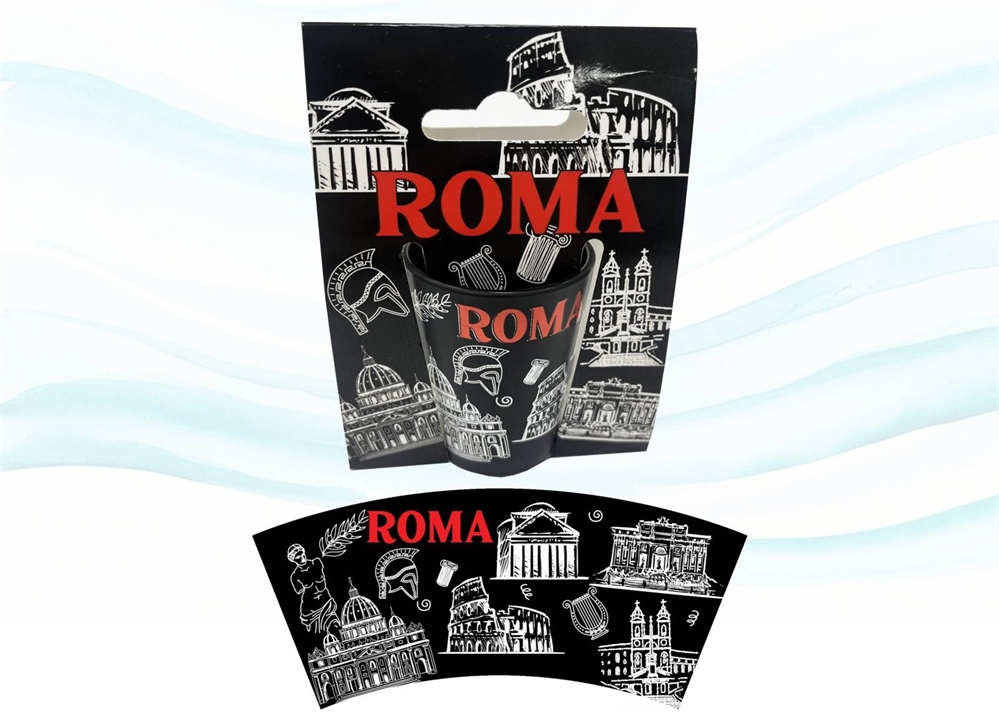 BICCHIERINO VETRO NERO ROMA