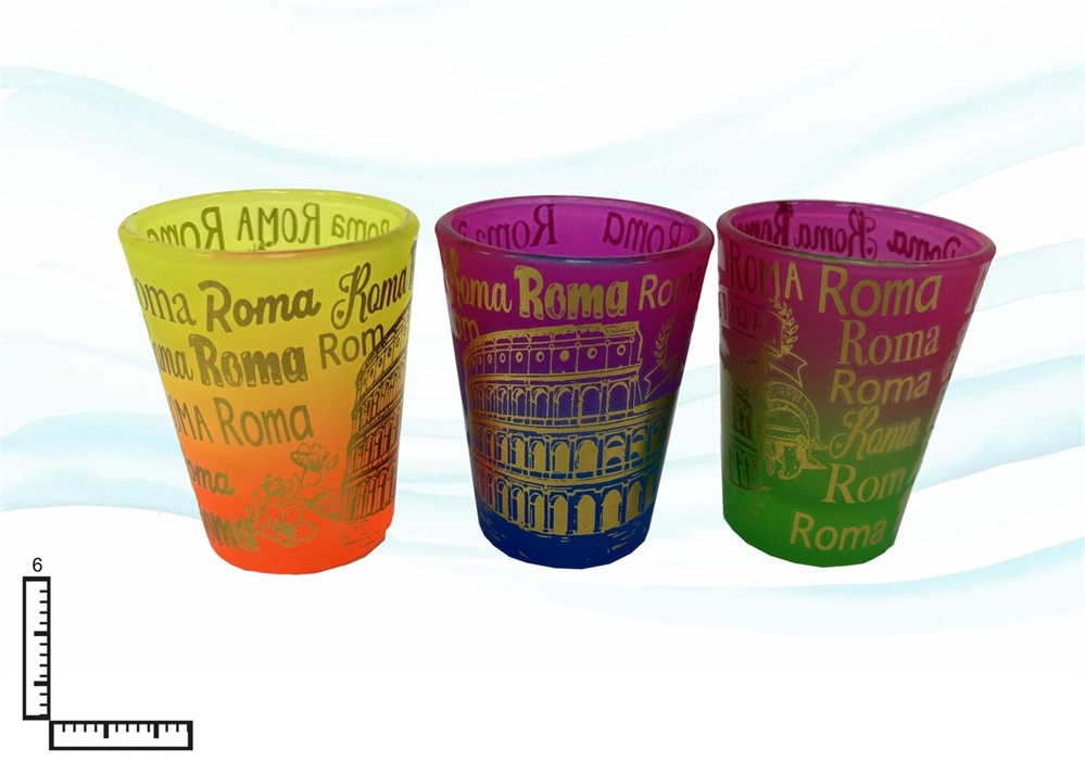 BICCHIERE VETRO SATINATO COL.SFUMATO ROMA