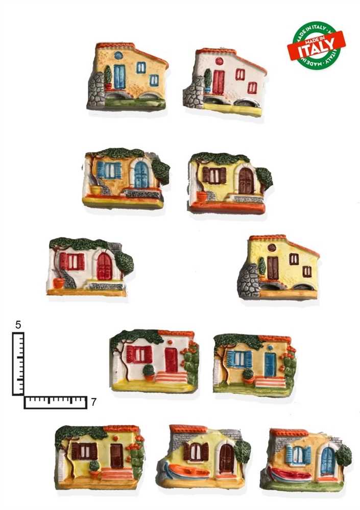 MAGNETE PESCE CASETTA S/3 CA.CM7 COLORATO CERAMICA