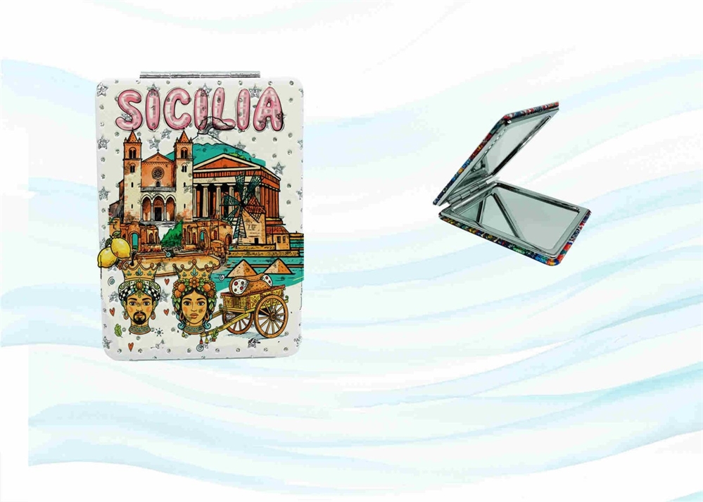 SPECCHIO BOMBATO RETT. C/STRASS SICILIA