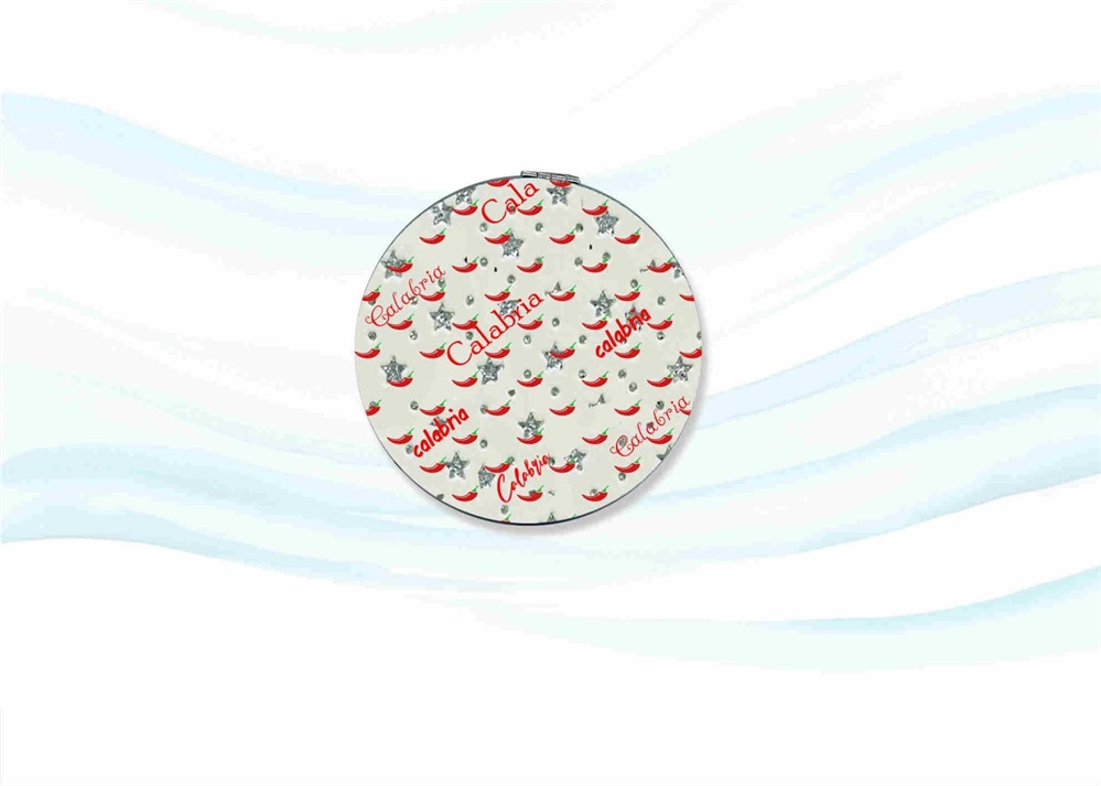 SPECCHIO BOMBATO TONDO C/STRASS CALABRIA