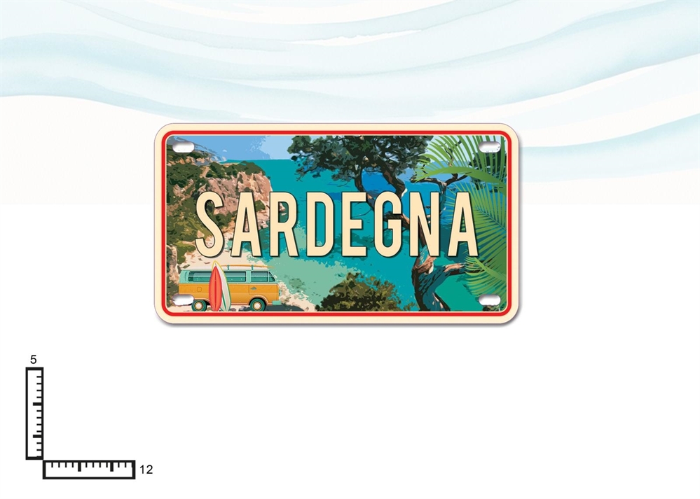 MAGNETE TARGA METALLO 10X5.5CM RIL.SARDEGNA