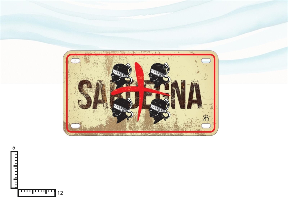 MAGNETE TARGA METALLO 10X5.5CM RIL.SARDEGNA 4MORI CENTRO