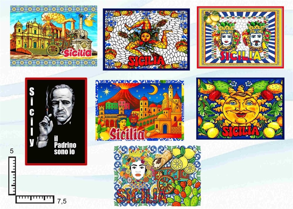 MAGNETE RETTANGOLARE RESINATO CM8X5.5 SICILIA S/7