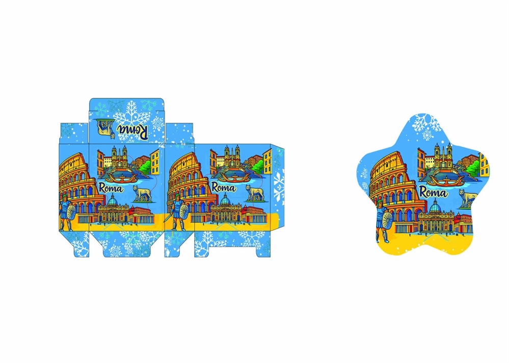 PALLINA PLASTICA STELLA C/ASTUCCIO ROMA