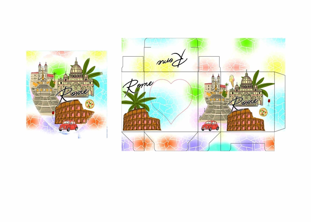 PALLINA PLASTICA CUORE C/ASTUCCIO ROMA