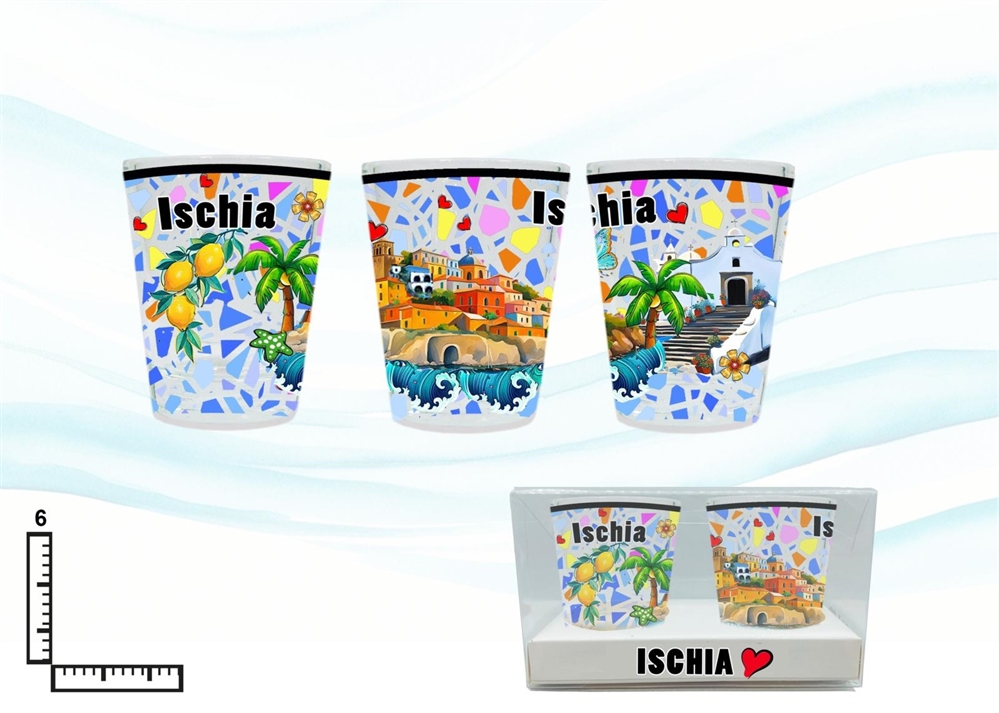 COPPIA BICCHIERINI VETRO TRASP.C/FIL.ISCHIA