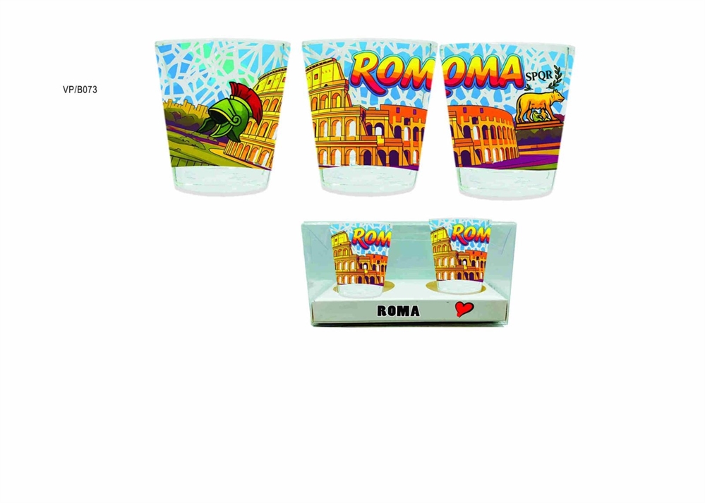 COPPIA BICCHIERINI VETRO TRASP.C/FIL.ROMA