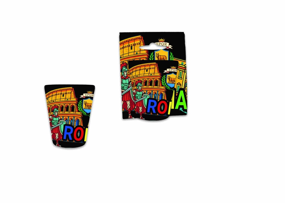 BICCHIERINO VETRO NERO ROMA