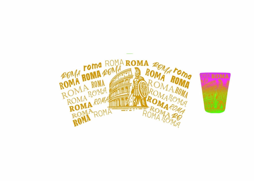 BICCHIERE VETRO SATINATO COL.SFUMATO ROMA