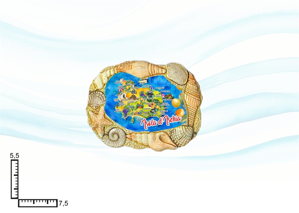 MAGNETE RESINA CORNICE CONCHIGLIE ISCHIA