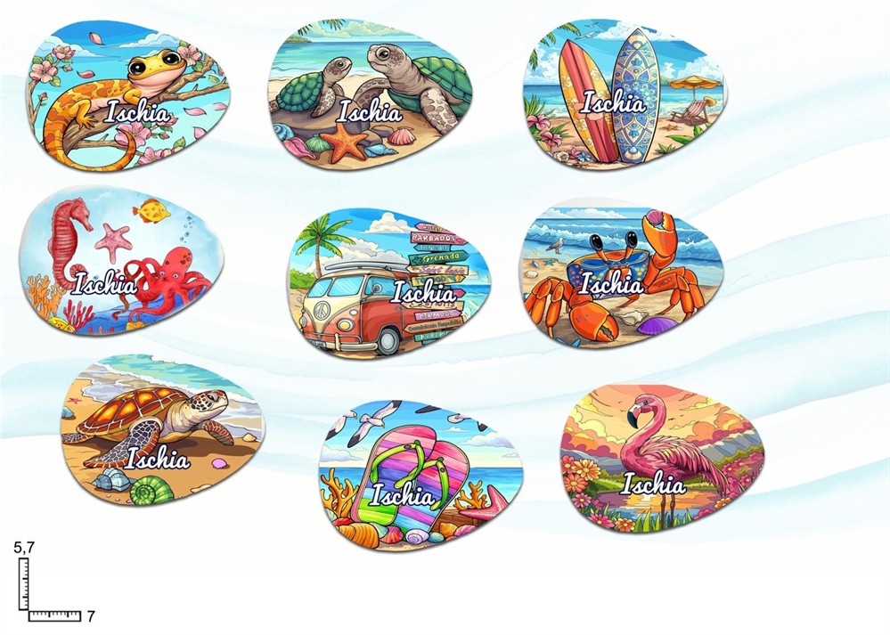 MAGNETE RESINA PIETRA PESCI ISCHIA