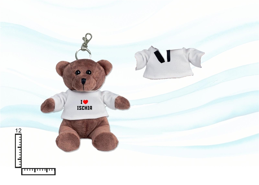 PORTACHIAVI PELUCHE ORSETTO C/T-SHIRT ISCHIA