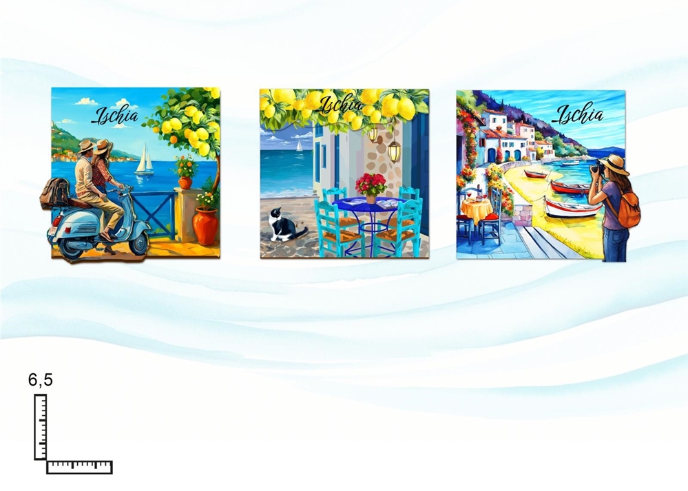 MAGNETE RESINA RILIEVO QUADRATO ISCHIA