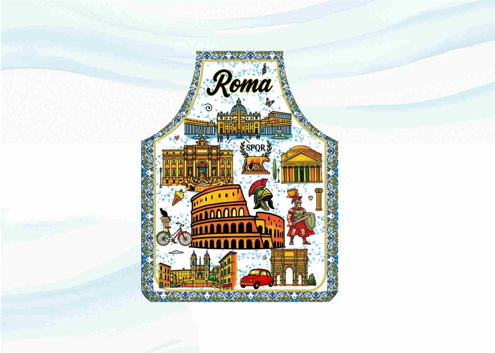 GREMBIULE COTONE STAMPA ROMA