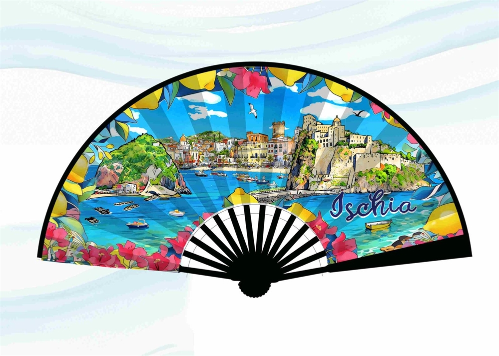 VENTAGLIO PLASTICA DOPPIA STAMPA ISCHIA