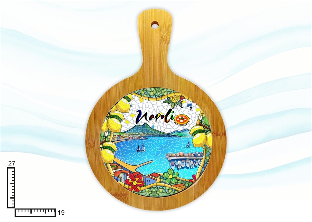 SOTTOPENTOLA TONDO LEGNO/CERAMICA CM27X19 NAPOLI