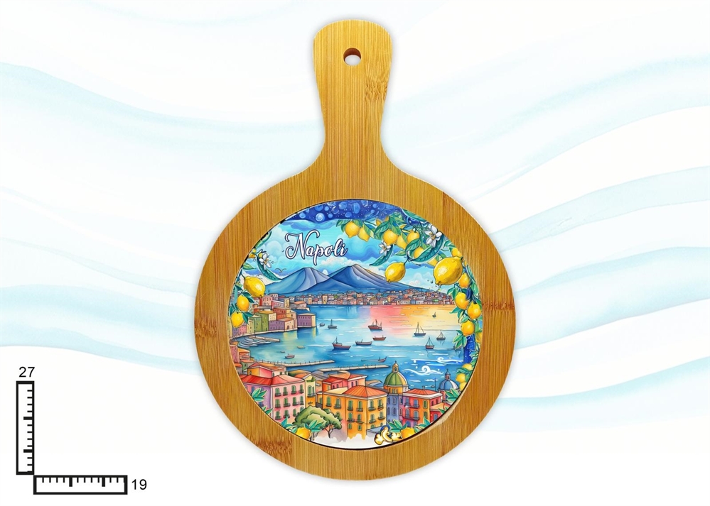 SOTTOPENTOLA TONDO LEGNO/CERAMICA CM27X19 NAPOLI