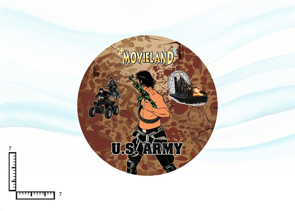 MAGNETE PIATTINO CERAMICA RILIEVO CM7 US ARMY RAMBO