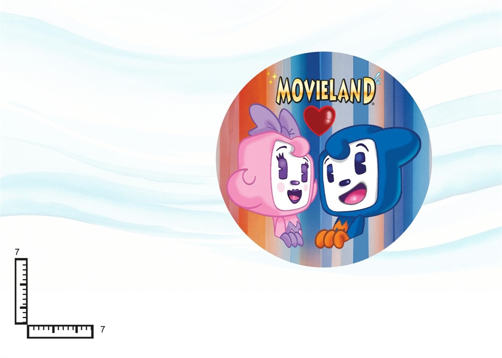 MAGNETE PIATTINO CERAMICA RIL.CM7 MASCOTTE BLU/ARANCIO