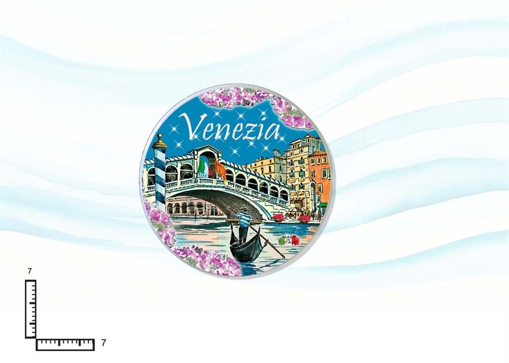 MAGNETE PIATTINO CERAMICA RILIEVO CM7 VENEZIA